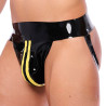 XRUB Latex Jockstrap en latex Xrub avec Zip Noir-Jaune